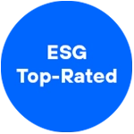 Blue “ESG Top-Rated” logo.